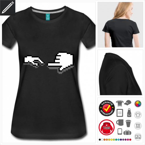 schwarzes Computer T-Shirt selbst gestalten. Druck ab 1 Stuck