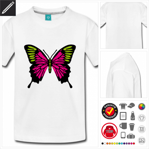 basic Schmetterling T-Shirt selbst gestalten. Online Druckerei