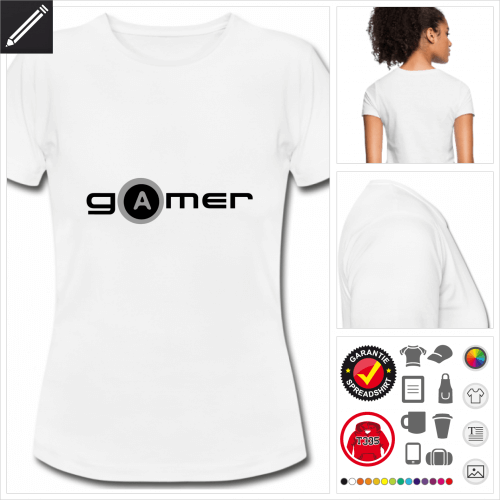 weisses basic Videospiel T-Shirt personalisieren