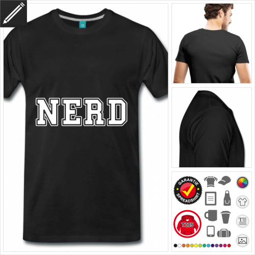 Mnner Nerd T-Shirt selbst gestalten. Druck ab 1 Stuck