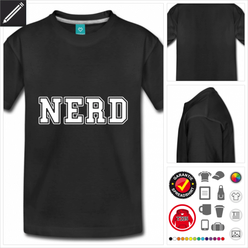 schwarzes Nerd T-Shirt zu gestalten