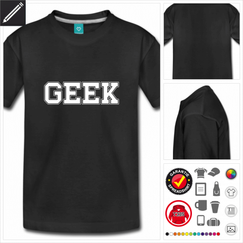 schwarzes Geek T-Shirt online gestalten
