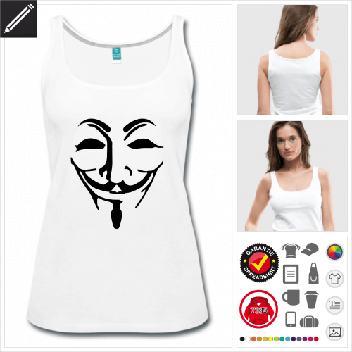 weisses Anonymous T-Shirt selbst gestalten. Druck ab 1 Stuck