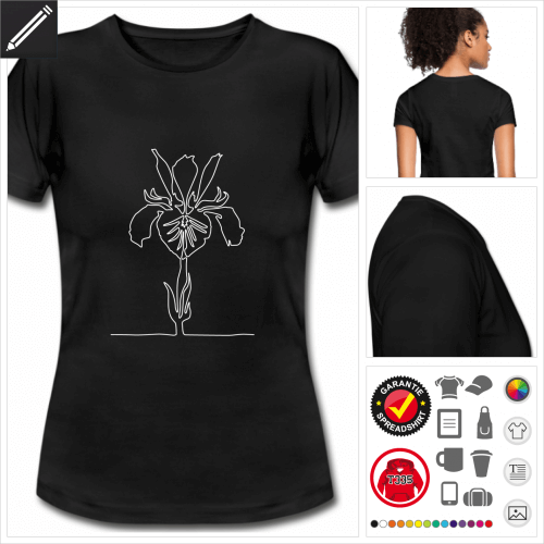 basic Blumen T-Shirt gestalten, Druck ab 1 Stuck