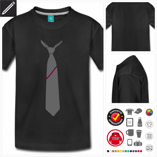 schwarzes Krawatten T-Shirt online Druckerei, hhe Qualitt