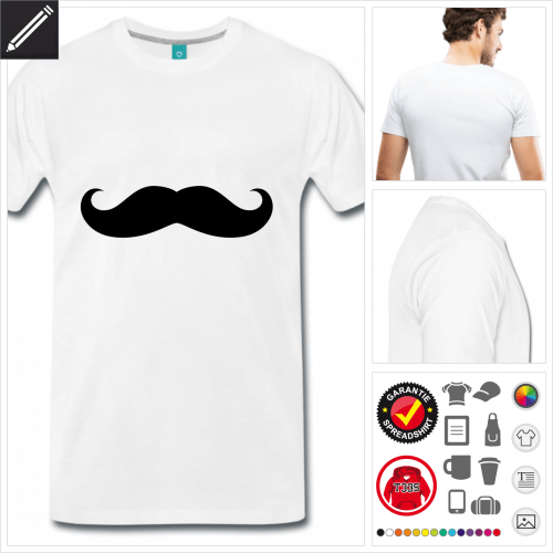 Moustache T-Shirt online Druckerei, hhe Qualitt