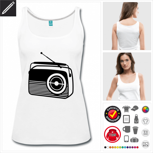 Radio weisses Tank Top personalisieren