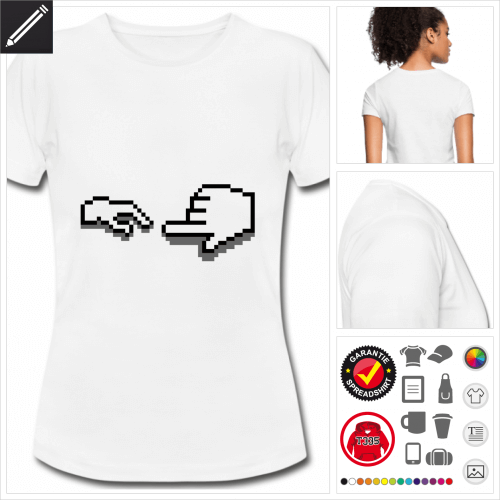 weisses basic Cursor T-Shirt gestalten, Druck ab 1 Stuck