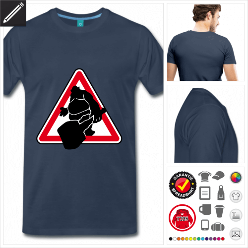 Troll Verkehrsschild T-Shirt basic selbst gestalten