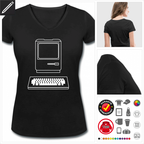 Frauen Nerd T-Shirt online Druckerei, hhe Qualitt
