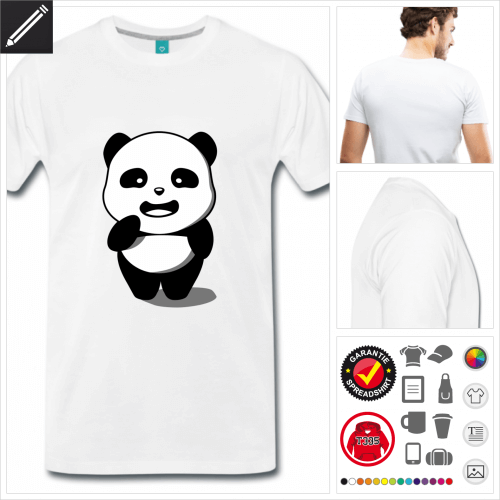 Panda Kawaii-Stil T-Shirt online zu gestalten