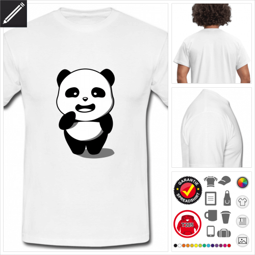 weisses Panda T-Shirt online zu gestalten