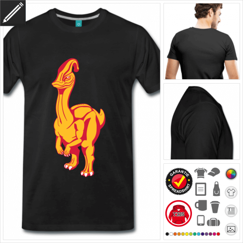 Mnner Dinosaurier Entenschnabel T-Shirt selbst gestalten