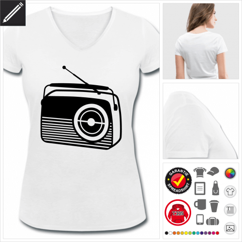 Frauen Retro Radio T-Shirt selbst gestalten