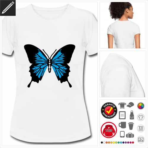 weisses basic Schmetterling T-Shirt online gestalten