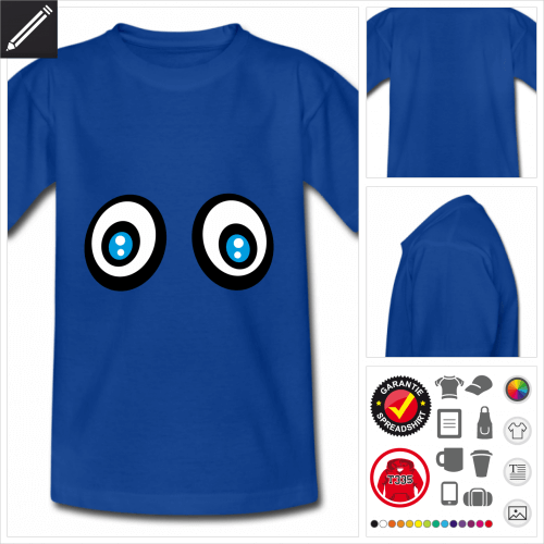 blaues Blau Augen T-Shirt selbst gestalten