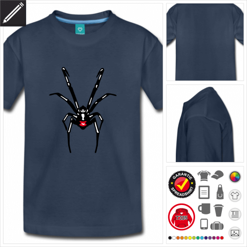 blaues Spinne T-Shirt online Druckerei, hhe Qualitt