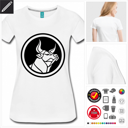 Taurus Kurzarmshirt selbst gestalten. Online Druckerei