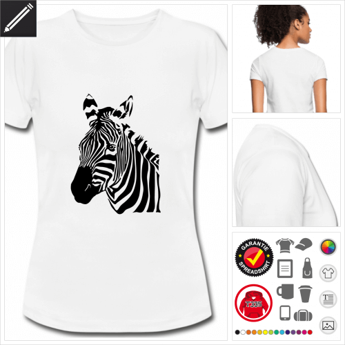 weisses basic Zebras T-Shirt personalisieren