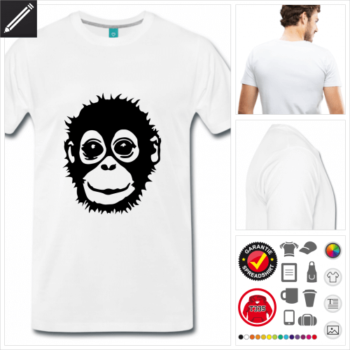 Affe T-Shirt online Druckerei, hhe Qualitt