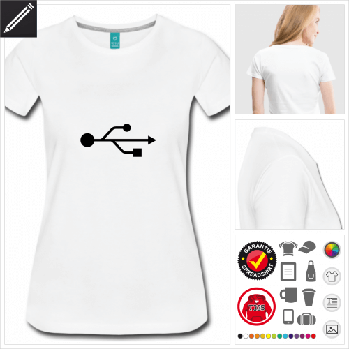 grnes USB Symbol T-Shirt online Druckerei, hhe Qualitt