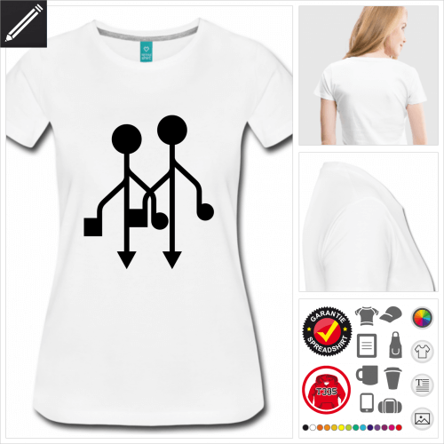 basic USB Symbol T-Shirt selbst gestalten. Druck ab 1 Stuck