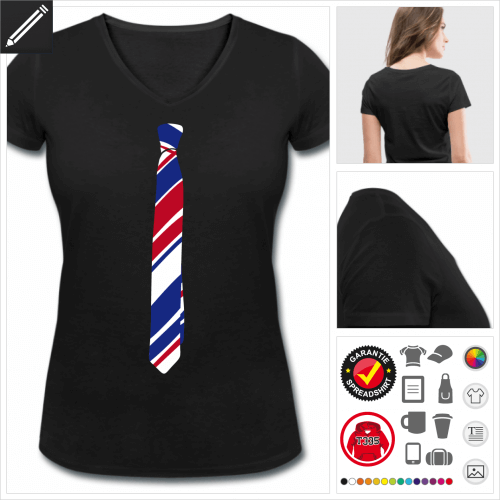 Frauen Schlips T-Shirt personalisieren