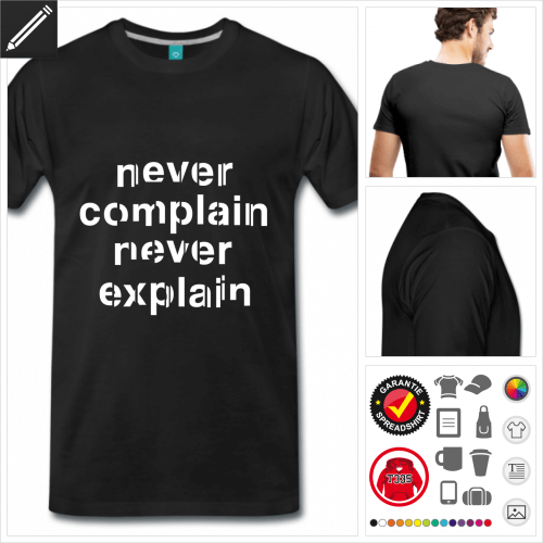 Männer Never T-Shirt selbst gestalten. Online Druckerei