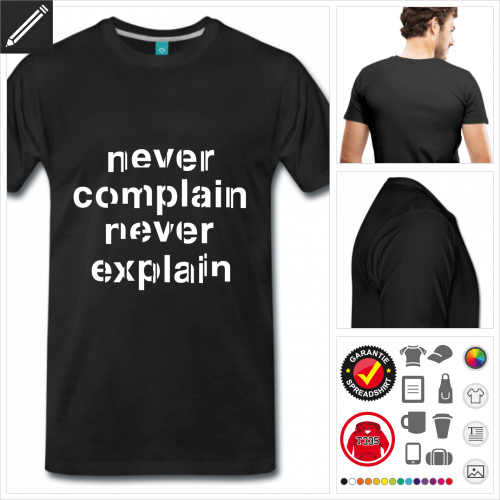 Mnner Never T-Shirt selbst gestalten. Online Druckerei