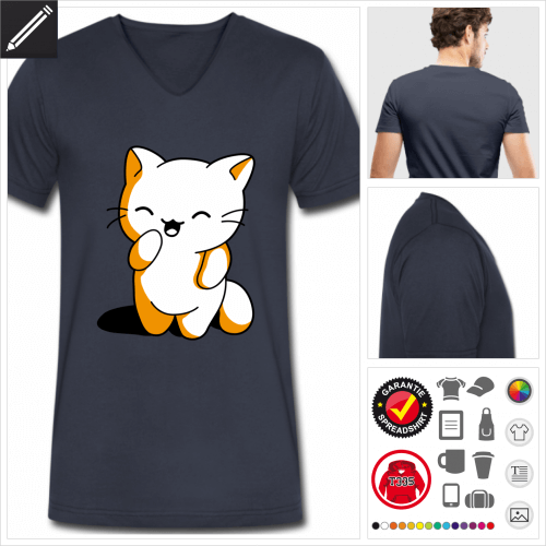 Mnner Ktzchen T-Shirt selbst gestalten