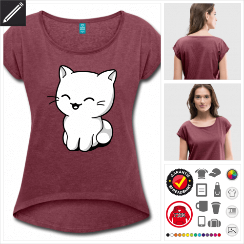 cropped Kätzchen kawaii T-Shirt personalisieren