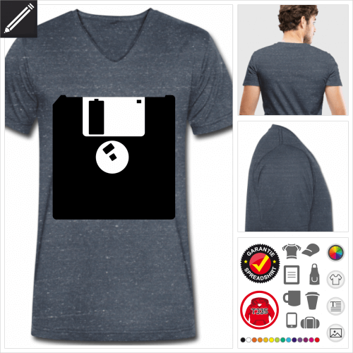 Mnner Retrogaming T-Shirt selbst gestalten. Online Druckerei