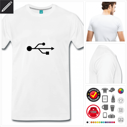 weisses Computer T-Shirt gestalten, Druck ab 1 Stuck