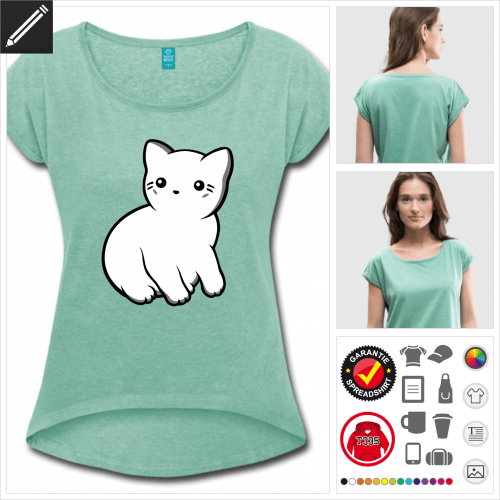 grünes Lustige Katze T-Shirt zu gestalten