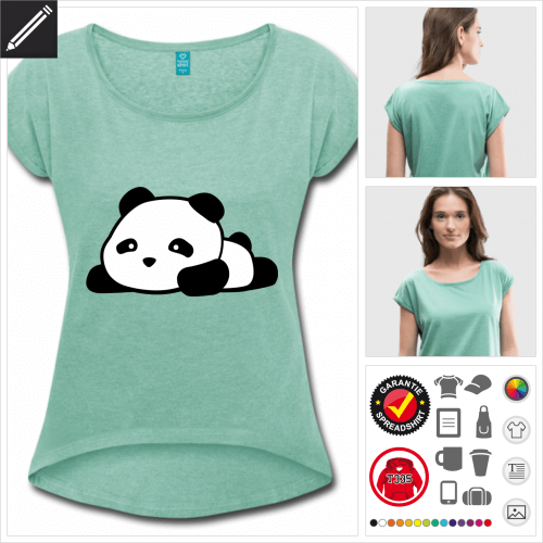 Frauen Panda T-Shirt selbst gestalten. Online Druckerei