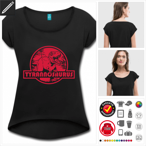 schwarzes Tyrannosaurus T-Shirt online zu gestalten