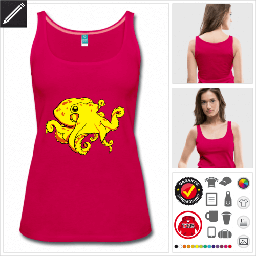 rosa Tintenfisch Tank Top selbst gestalten