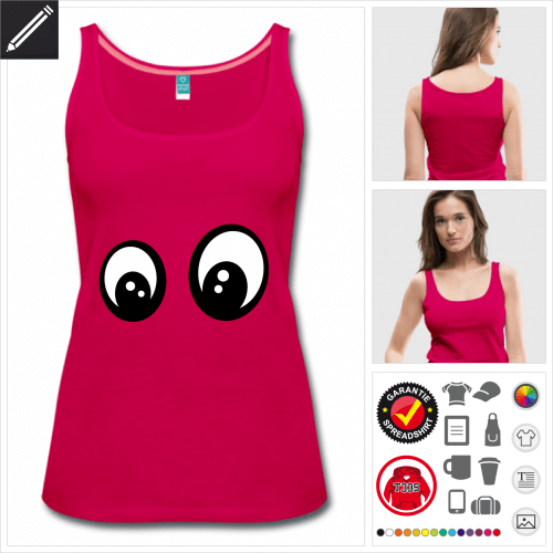 rosa Damen Smiley Top selbst gestalten. Druck ab 1 Stuck