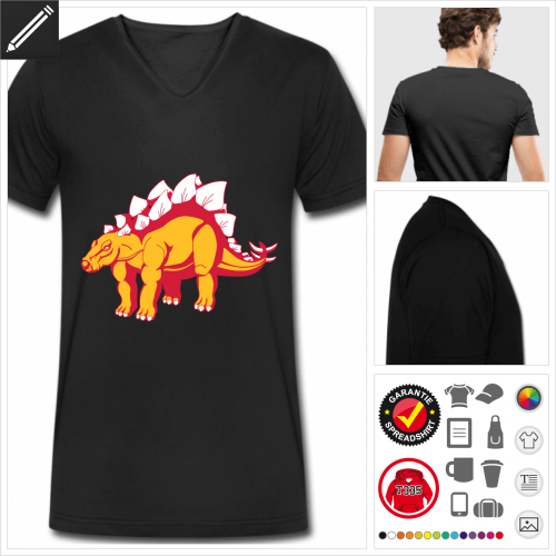 Dinosaurier T-Shirt fr Mnner selbst gestalten. Online Druckerei