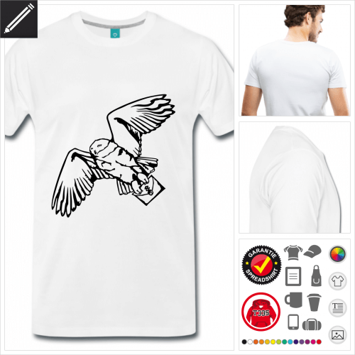 weisses Hedwig T-Shirt online Druckerei, hhe Qualitt