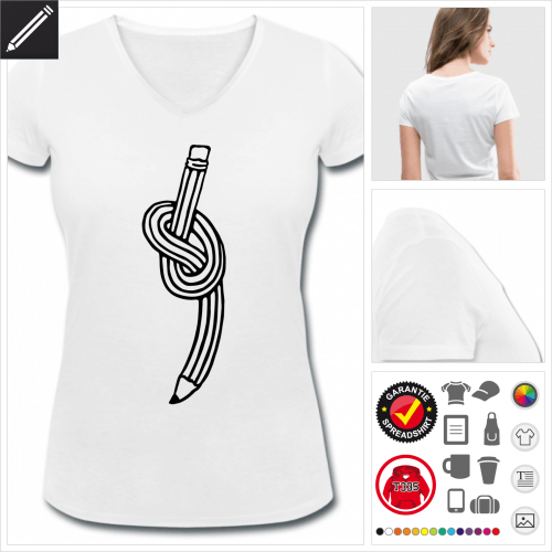 V-Ausschnitt Bleistift T-Shirt online Druckerei, hhe Qualitt