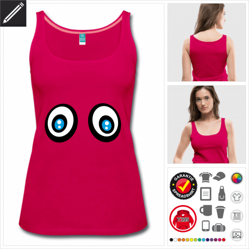 rosa Blau Augen Tank Top online Druckerei, hhe Qualitt