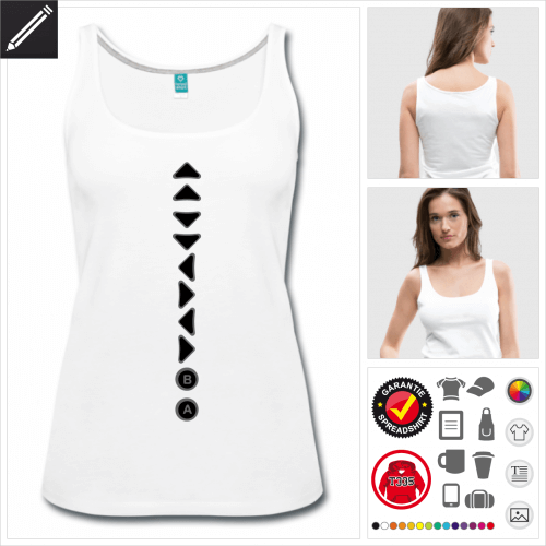 Frauen Konami Code T-Shirt selbst gestalten. Druck ab 1 Stuck