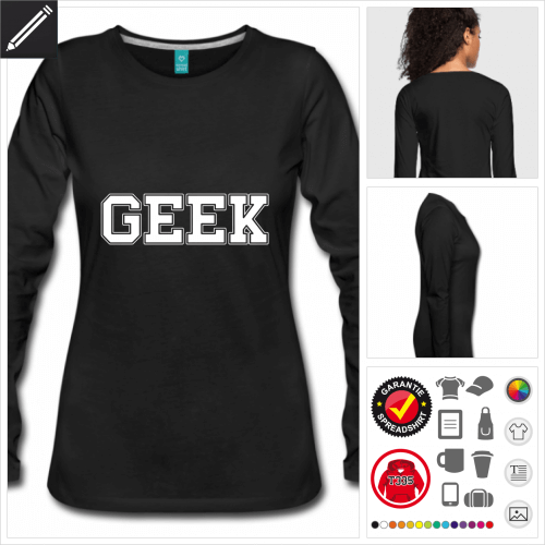 Geek College Langarmshirt selbst gestalten