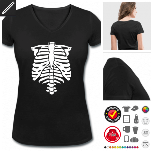 basic Halloween Skelett T-Shirt selbst gestalten