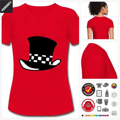 rotes Hutmacher T-Shirt online Druckerei, höhe Qualität
