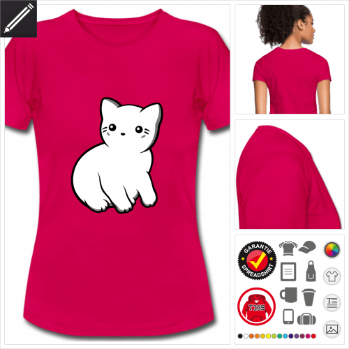Katze kawaii Kurzarmshirt personalisieren