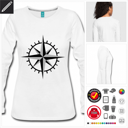 Frauen Kompass T-Shirt online gestalten