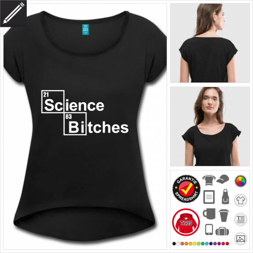 Frauen Nerd T-Shirt selbst gestalten. Druck ab 1 Stuck