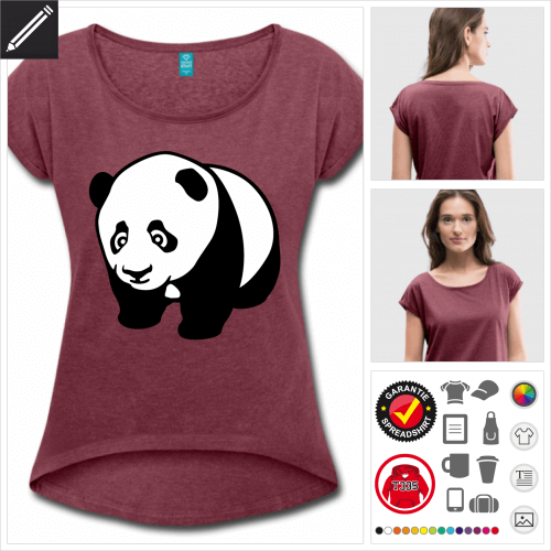Kawaii Panda T-Shirt online zu gestalten